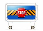 Traffic Barrier Stop Sign Stock Photo