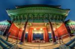 Gyeongbokgung Palace At Night In Seoul,korea Stock Photo