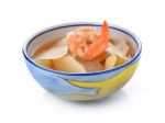 Spicy And Sour Soup With Shrimp And Papaya Stock Photo