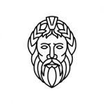 Zeus God Of Sky And Thunder Mono Line Stock Photo