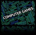 Computer Games Indicating Play Time And Pc Stock Photo