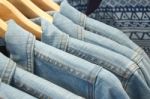 Closed Up Denim Shirts Stock Photo