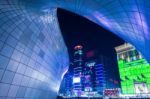 Seoul, South Korea - February 3: Dongdaemun Design Plaza Is A Modern Architecture In Seoul Designed By Zaha Hadid.photo Taken February 3,2015 In Seoul, South Korea Stock Photo