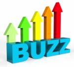 Increase Buzz Shows Advance Success And Improve Stock Photo