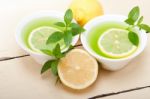 Mint Infusion Tea Tisane With Lemon Stock Photo