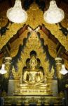 Gold Buddha Statues Stock Photo