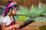 Karen Tribal Girl From Padaung Long Neck Hill Tribe Village Stock Photo