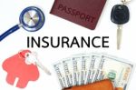 Many Types Of Insurance With Money Stock Photo