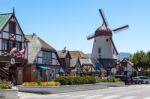 Solvang, California/usa - August 9 : Main Street In Solvang Cali Stock Photo