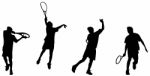 Tennis Player Hight Backhand Stock Photo