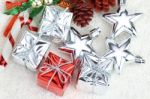 Small Box Decoration  For Christmas Day Arrange Stock Photo