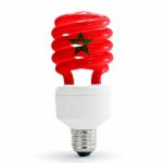 Flag Of  Morocco On Bulb Stock Photo