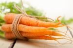 Baby Carrots Bunch Tied With Rope Stock Photo