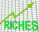 Riches Chart Graph Shows Increase Cash Wealth Revenue Stock Photo