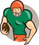 American Football Running Back Circle Cartoon Stock Photo