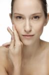 Close-up Portrait Of A Beautiful Young Woman Stock Photo