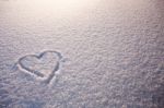 Hearts On White Snow Stock Photo