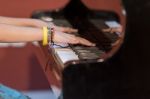 Boy Plays Piano Stock Photo