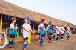 Karen Tribal Girls From Padaung Long Neck Hill Tribe Village Stock Photo