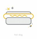 Thin Line Icons, Hot Dog Stock Photo