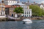 Motor Boat Passing Richmond Stock Photo