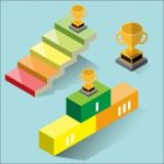 Success Concept - Isometric  Illustration Stock Photo