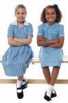 Confident Elementary School Girls Stock Photo