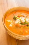 Tom Yum Kung Thai Spicy Seafood Soup Stock Photo