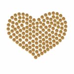 Heart Collected From Granules Of Brown Dry Pet (cat Or Dog)food Stock Photo