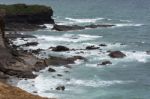 Rocky Coastline At Bude Stock Photo