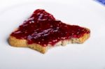 Toasted Bread With Jam Stock Photo