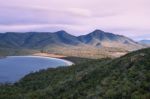 Wineglass Bay Beach Located In Freycinet National Park, Tasmania Stock Photo