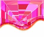 Pink Squares With Curved Space Stock Photo