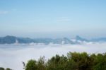 Sea Of Mist View Point At Mae Moei Stock Photo