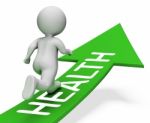 Health Arrow Shows Well Healthcare And Men 3d Rendering Stock Photo