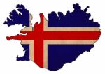 Iceland Map On Iceland Flag Drawing ,grunge And Retro Flag Serie Stock Photo