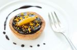 Mini Chocolate Tart Stock Photo