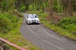 C. Britton Driving Subaru Impreza Stock Photo