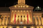 Brisbane, Aus - April 28th 2018: Brisbane City Hall At Night. The Building Is Used For Royal Receptions, Pageants, Orchestral Concerts, Civic Greetings, Flower Shows, School Graduations. April 28th 2018 Stock Photo