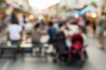 Blurred People In The Street Stock Photo