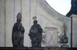 Statues Atop The Church Of The Most Holy Saviour In Prague Stock Photo