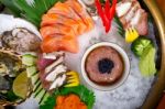 Fresh Sushi Choice Combination Assortment Selection Stock Photo