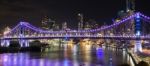 Story Bridge On New Years Eve 2016 In Brisbane Stock Photo