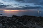 Sunset On The Beaches And Coasts Of Galicia, Spain Stock Photo