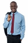 Handsome Young Business Man Posing Casually Stock Photo