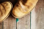 Shoes On A Wooden Stock Photo