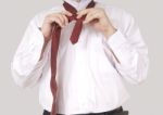 Wearing Necktie Stock Photo