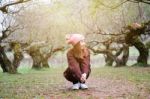 Portrait Of A Beautiful Asian Women With Nature Background Stock Photo