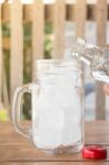 Drinking Water And Iced Glass Stock Photo