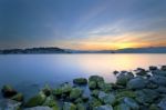 Tranquil Sunset Seascape Stock Photo